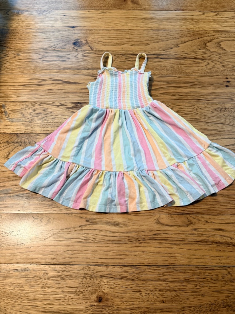 Little Sleepies Pastel Stripe Smocked Sundress in Pink, Yellow, Blue